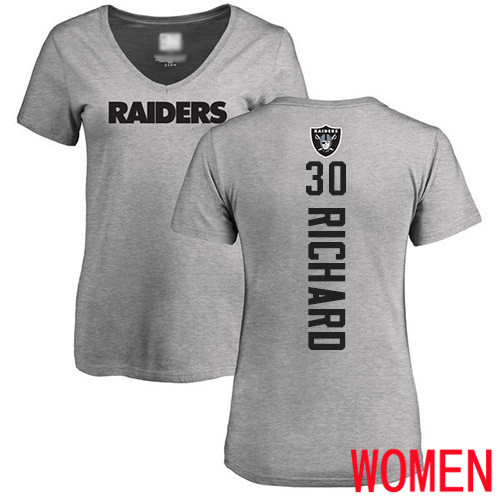 Oakland Raiders Ash Women Jalen Richard Backer NFL Football #30 T Shirt->nfl t-shirts->Sports Accessory